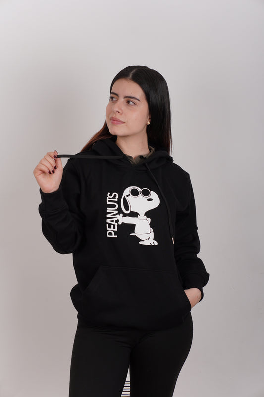 Buzo Capota Snoopy Negro