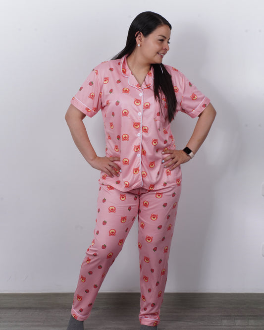 PIJAMA TRES PIEZAS BOTONES (TALLA UNICA S,M)